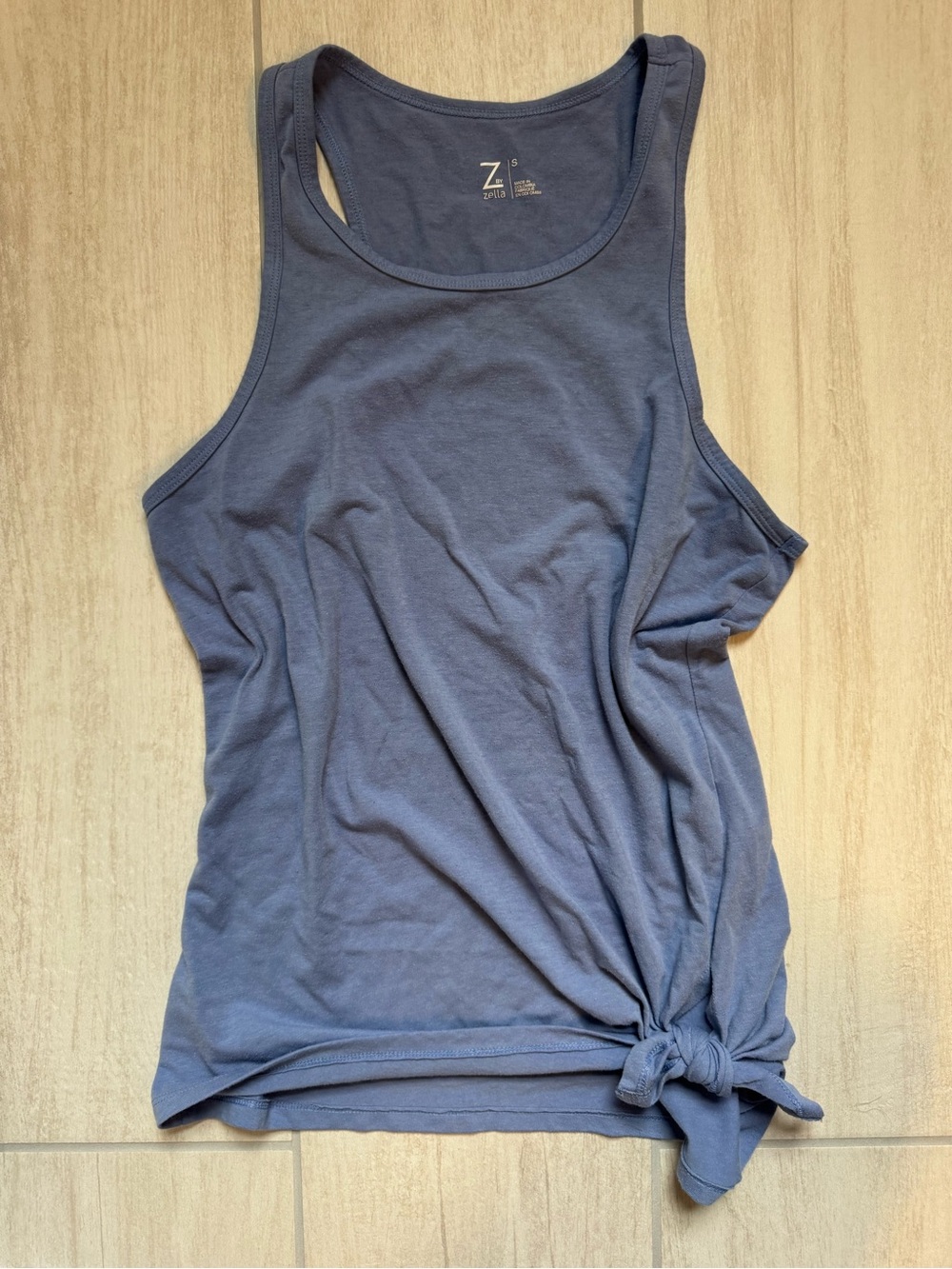 Women's Blue Knot-Front Tank Top
